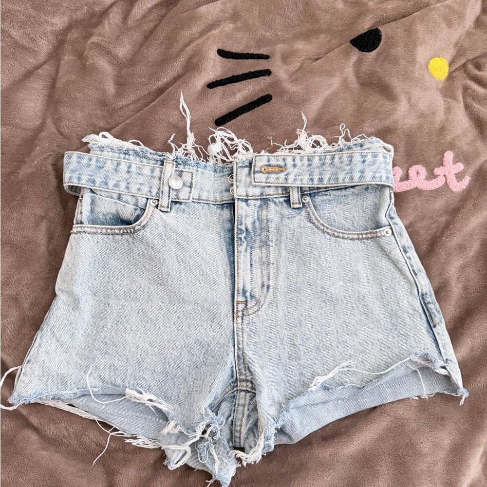 Alexander Wang Light Blue Distressed Denim Shorts